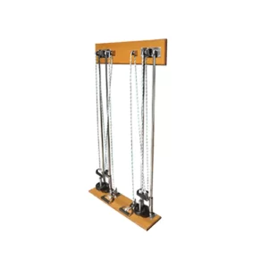 POLEAS DOBLES DE PARED CON SOPORTES DE MADERA